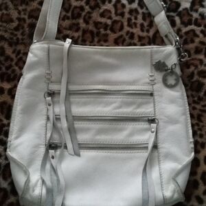 Lucky brand white leather bag $65. 12"x12"